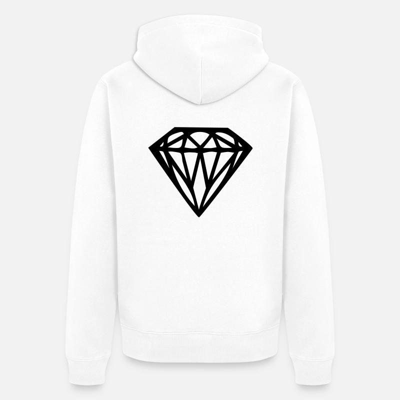 diamond - diamant - Veste à capuche bio Premium Unisexe - blanc