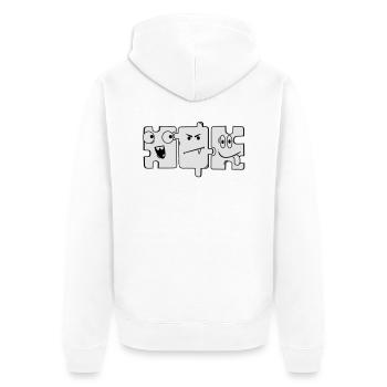 Monster Puzzle - Unisex Premium Bio Zip Hoodie - Weiß - Hinten - Thijin (182cm)