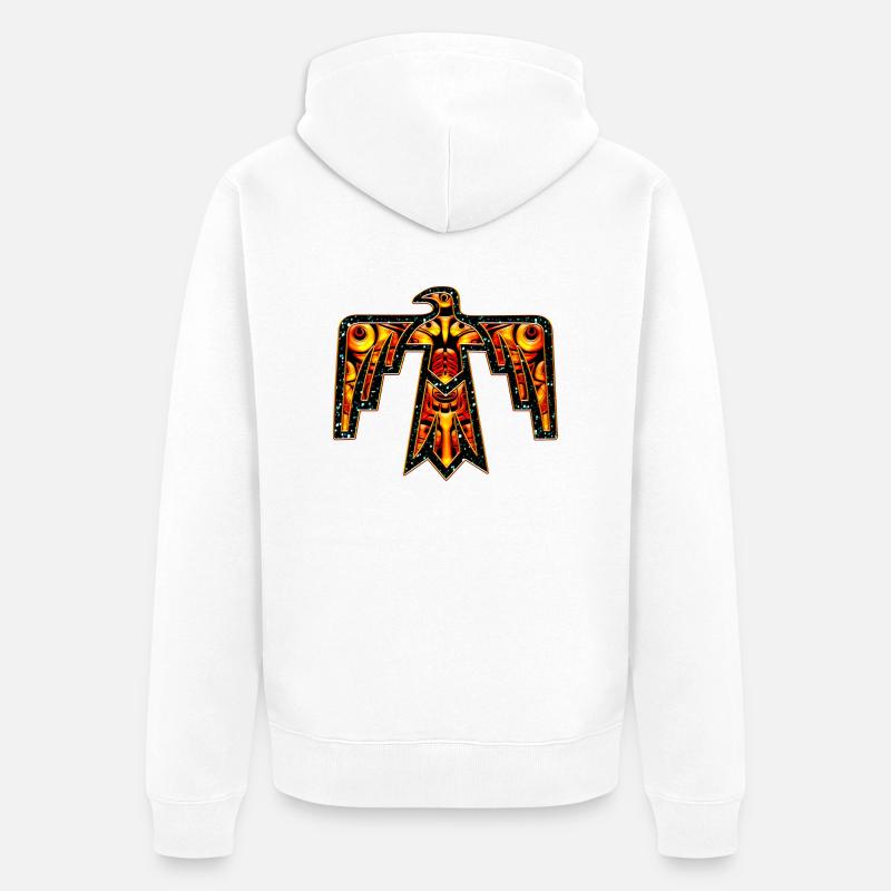 Thunderbird - Donnervogel - Kraft Symbol - Unisex Premium Bio Zip Hoodie - Weiß