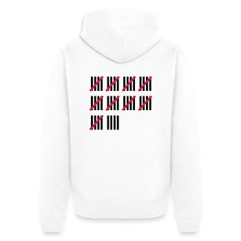 49 . Geburtstag - Unisex Premium Bio Zip Hoodie - Weiß - Hinten - Thijin (182cm)