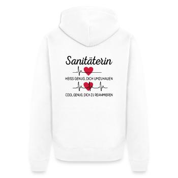 Paramedic - Unisex Premium Organic Zip Hoodie - white - Back - Thijin (182cm)