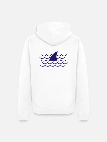 Las aletas de tiburón - Chaqueta con capucha prémium ecológica unisex - blanco