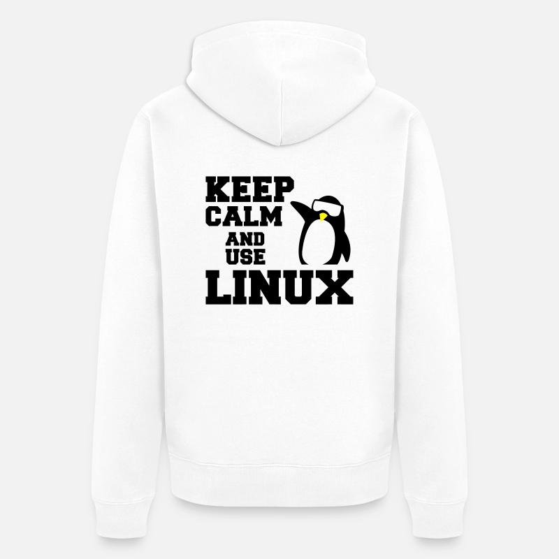garder utilisation calme linux - Veste à capuche bio Premium Unisexe - blanc