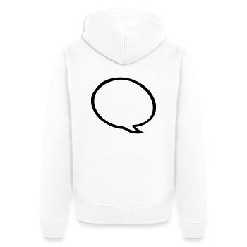 Sprechblase - Unisex Premium Bio Zip Hoodie - Weiß - Hinten - Thijin (182cm)