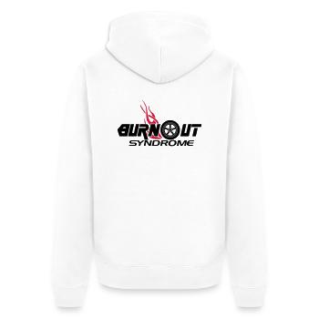 Burnout syndrome - Unisex Premium Bio Zip Hoodie - Weiß - Hinten - Thijin (182cm)
