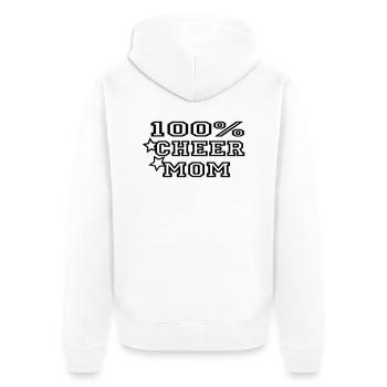 cheermom - Unisex Premium Bio Zip Hoodie - Weiß - Hinten - Thijin (182cm)
