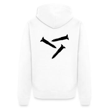 Schraube - Unisex Premium Bio Zip Hoodie - Weiß - Hinten - Thijin (182cm)