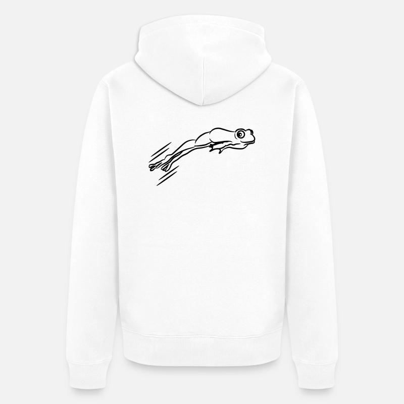 Saut de grenouille - Veste à capuche bio Premium Unisexe - blanc