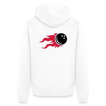 Bowling - Unisex Premium Organic Zip Hoodie - white - Back - Thijin (182cm)