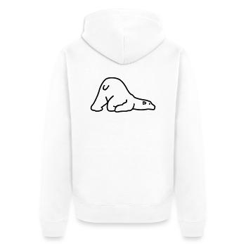 Polar bear - Unisex Premium Organic Zip Hoodie - white - Back - Thijin (182cm)