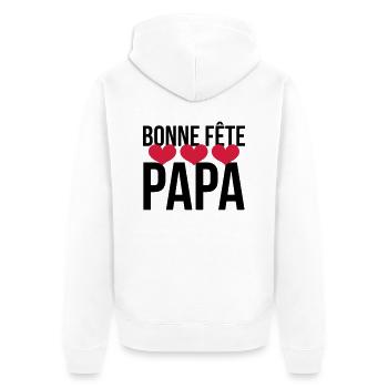 Bonne Fête Papa - Veste à capuche bio Premium Unisexe - blanc - Dos - Thijin (182cm)