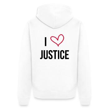 Richter / Gerechtigkeit / Richterin / Gericht - Unisex Premium Bio Zip Hoodie - Weiß - Hinten - Thijin (182cm)
