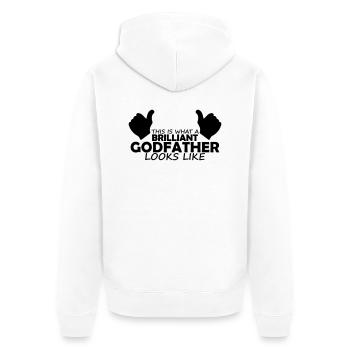 brilliant godfather - Unisex Premium Organic Zip Hoodie - white - Back - Thijin (182cm)