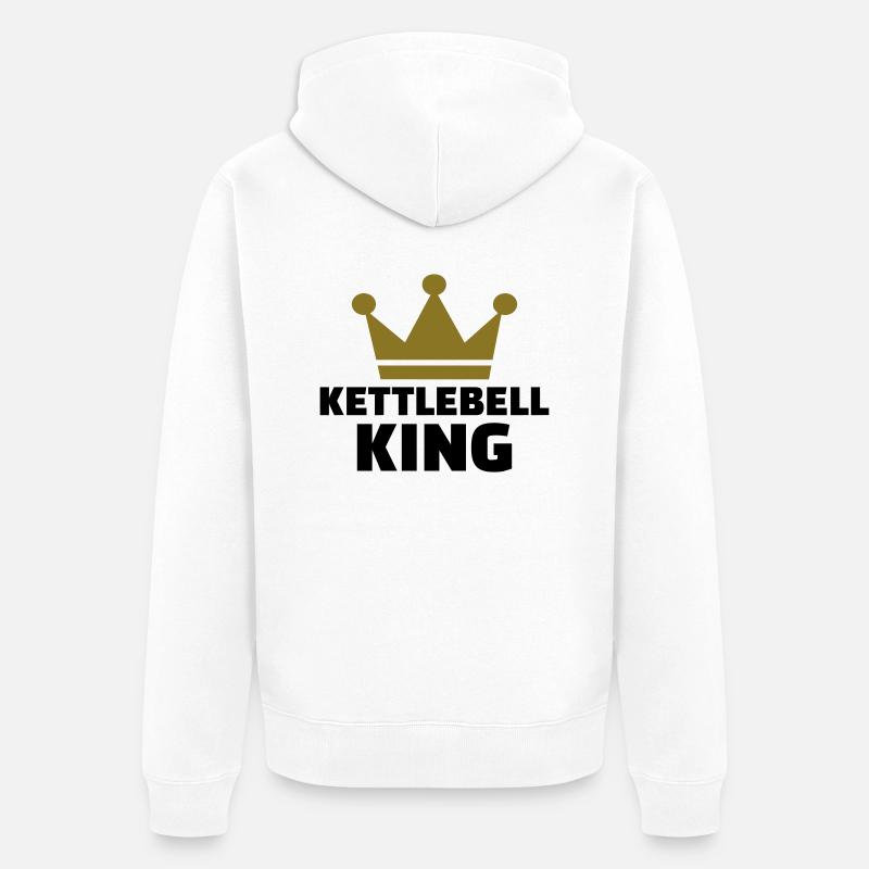 Kettlebell - Unisex Premium Bio Zip Hoodie - Weiß