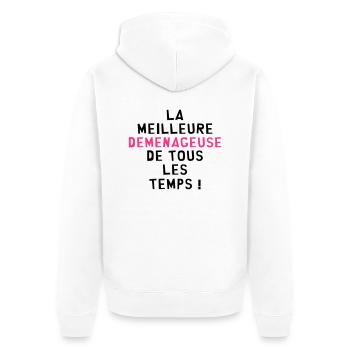 Déménageur / Déménagement / Déménager / Camion - Veste à capuche bio Premium Unisexe - blanc - Dos - Thijin (182cm)