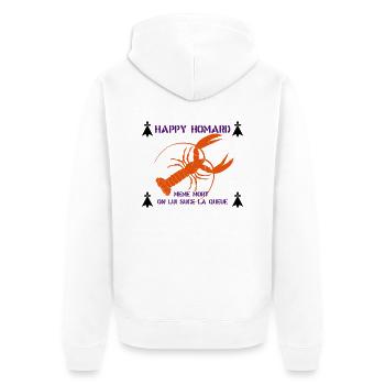 BREIZH HOMARD ! - Veste à capuche bio Premium Unisexe - blanc - Dos - Thijin (182cm)