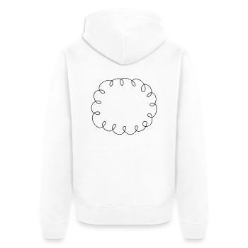 Squiggle speech bubble - Unisex Premium Organic Zip Hoodie - white - Back - Thijin (182cm)