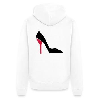 high_heels_2 - Unisex Premium Bio Zip Hoodie - Weiß - Hinten - Thijin (182cm)