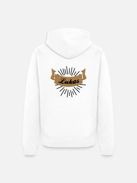 lukas - Unisex Premium Bio Zip Hoodie - Weiß