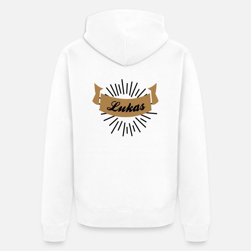 lukas - Unisex Premium Bio Zip Hoodie - Weiß