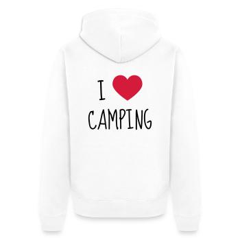 Camping Camper Campeur Tente Zelt Tent - Unisex Premium Organic Zip Hoodie - white - Back - Thijin (182cm)
