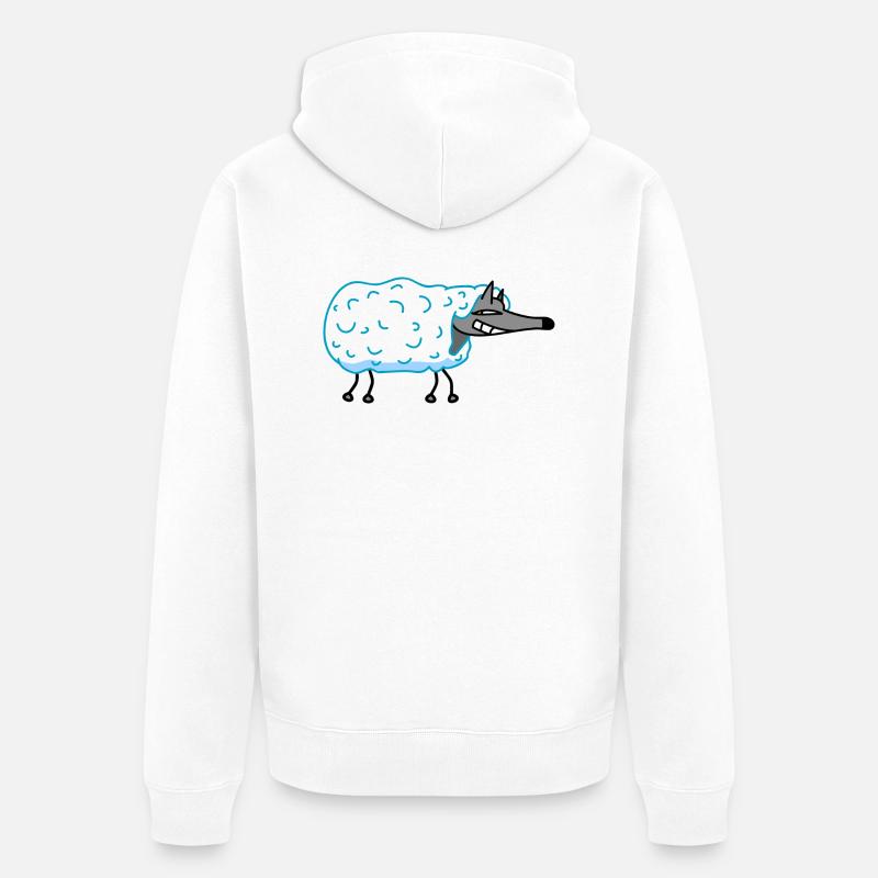 Wolf im Schafspelz - Unisex Premium Bio Zip Hoodie - Weiß