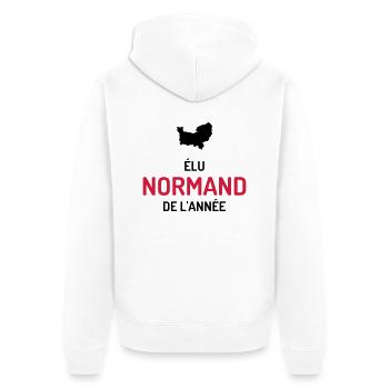 Normandie / Normand / Normande / France - Veste à capuche bio Premium Unisexe - blanc - Dos - Thijin (182cm)