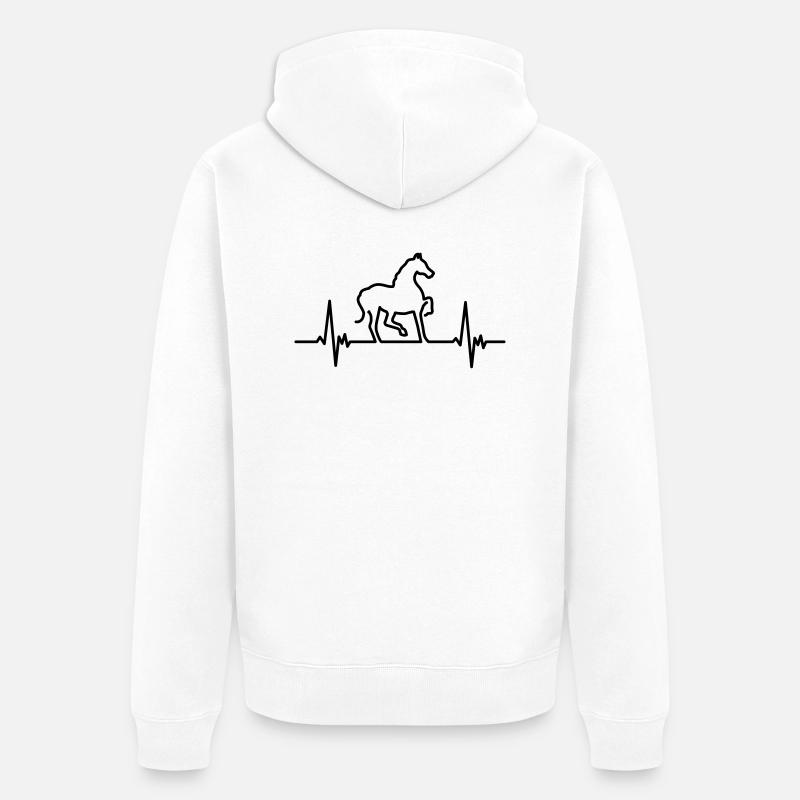 Pferd - Unisex Premium Bio Zip Hoodie - Weiß
