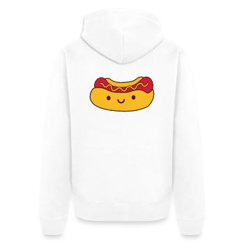 Suesser Hot Dog - Unisex Premium Bio Zip Hoodie - Weiß - Hinten - Thijin (182cm)