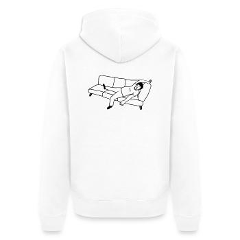 Homme endormi sur le canapé - Veste à capuche bio Premium Unisexe - blanc - Dos - Thijin (182cm)