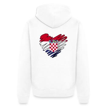 Croatia heart by The Manzanita's - Unisex Premium Organic Zip Hoodie - white - Back - Thijin (182cm)