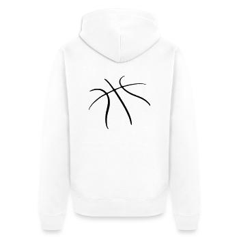 basketball - Unisex Premium Organic Zip Hoodie - white - Back - Thijin (182cm)