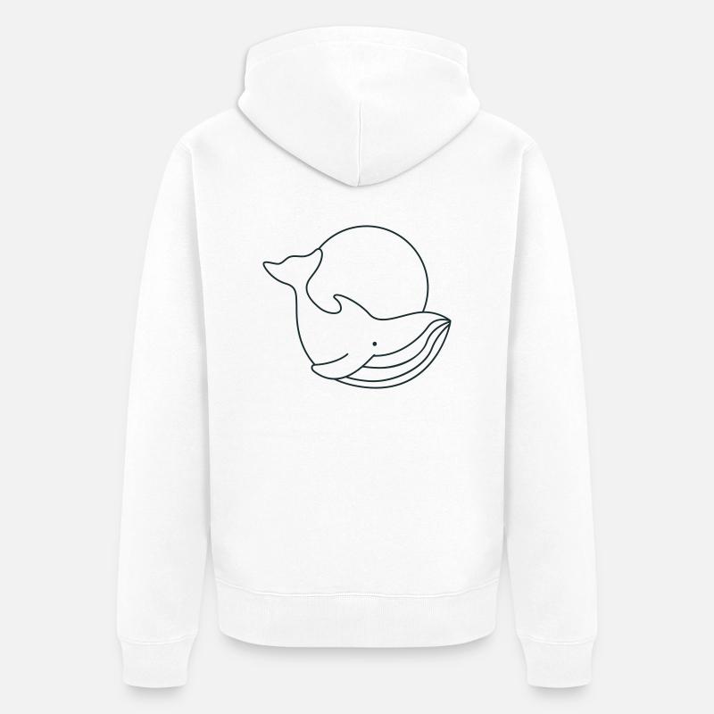 Cercle de baleine mignon - Veste à capuche bio Premium Unisexe - blanc