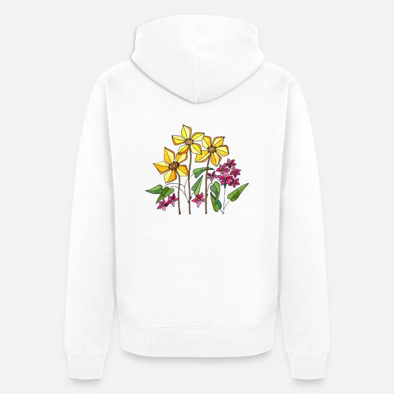 Fleur - Veste à capuche bio Premium Unisexe - blanc