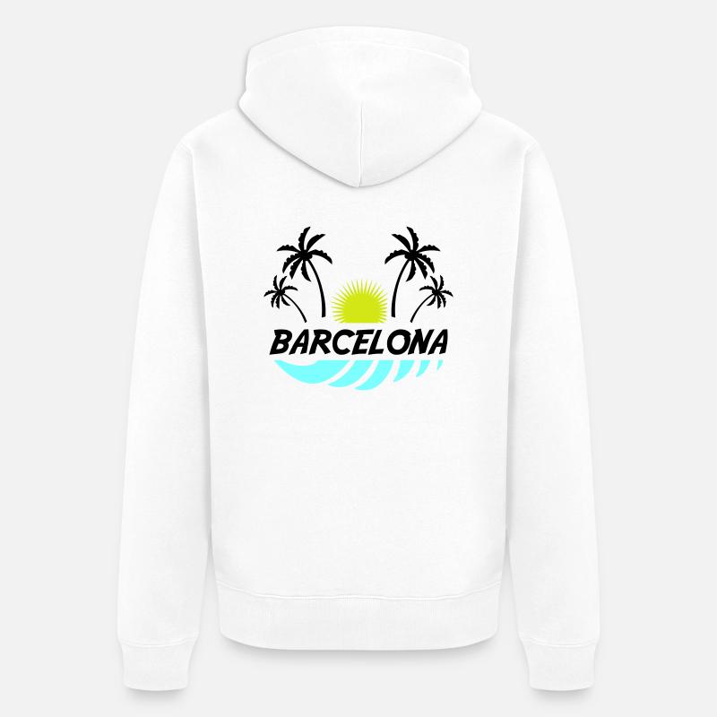 Barcelone - Veste à capuche bio Premium Unisexe - blanc