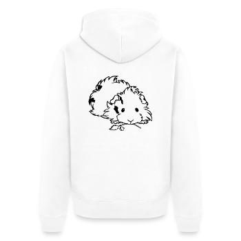 Hund Dog - Unisex Premium Organic Zip Hoodie - white - Back - Thijin (182cm)