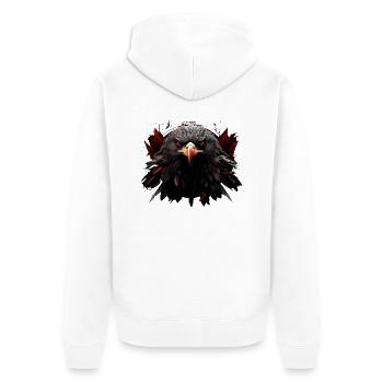 Adler Adlerkopf Steinadler Design - Unisex Premium Bio Zip Hoodie - Weiß - Hinten - Thijin (182cm)