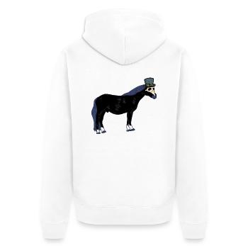 Cheval de peste médiéval chevaux cheval de schros halloween - Veste à capuche bio Premium Unisexe - blanc - Dos - Thijin (182cm)