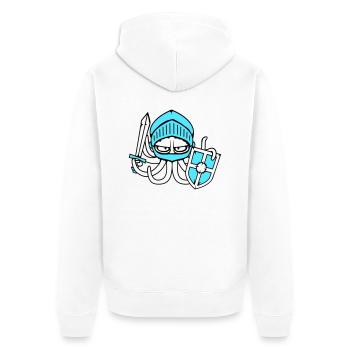Octopus Knight Medieval Warrior Fighter Sword - Unisex Premium Organic Zip Hoodie - white - Back - Thijin (182cm)