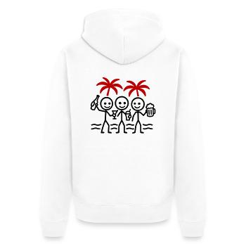 L’équipe de la fête sur la plage célèbre - Veste à capuche bio Premium Unisexe - blanc - Dos - Thijin (182cm)