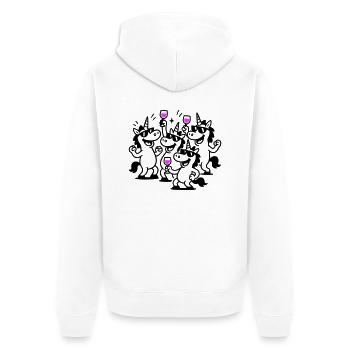 Einhorn Team Lustig Party - Unisex Premium Bio Zip Hoodie - Weiß - Hinten - Thijin (182cm)