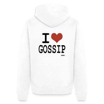 i love gossip by wam - Veste à capuche bio Premium Unisexe - blanc - Dos - Thijin (182cm)