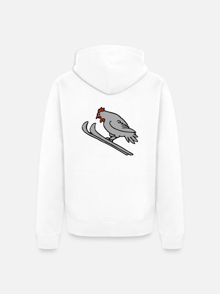 Ski-Henne - Unisex Premium Bio Zip Hoodie - Weiß