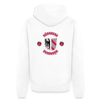 Nürnberg (ID: 001013) - Unisex Premium Bio Zip Hoodie - Weiß - Hinten - Thijin (182cm)