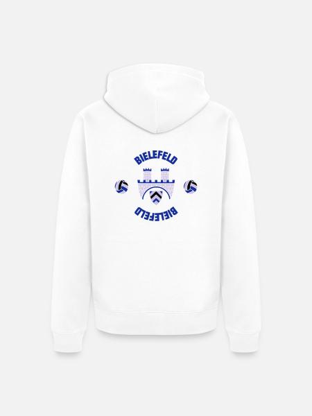 Bielefeld (ID: 001013) - Unisex Premium Bio Zip Hoodie - Weiß