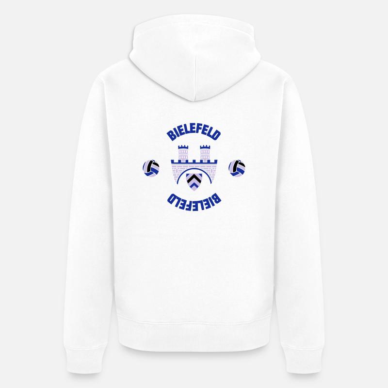 Bielefeld (ID: 001013) - Unisex Premium Bio Zip Hoodie - Weiß