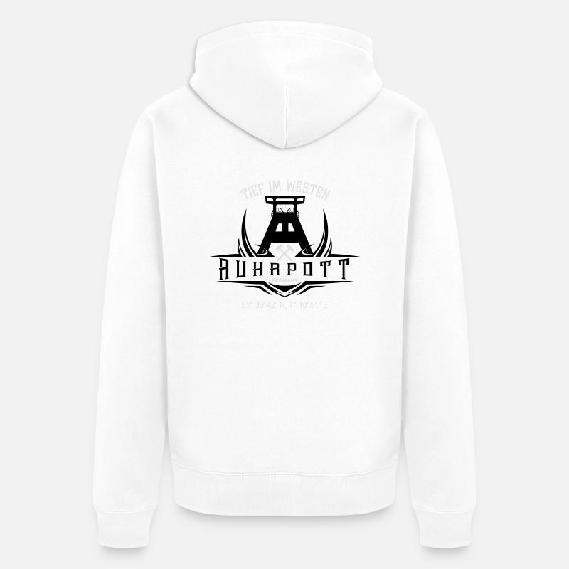 Ruhrpott Germany V2 - Unisex Premium Bio Zip Hoodie - Weiß
