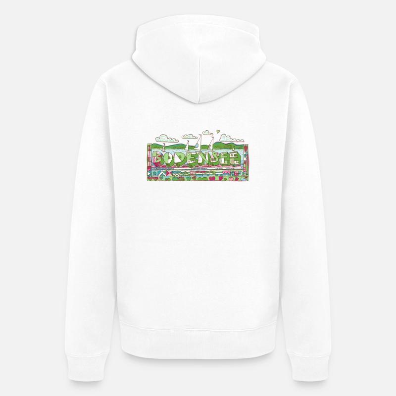 Bodensee - Unisex Premium Bio Zip Hoodie - Weiß
