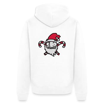 Père Noël de sucre de canne 3 - Veste à capuche bio Premium Unisexe - blanc - Dos - Thijin (182cm)