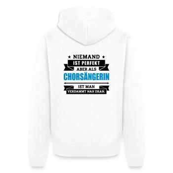 Funshirt Chorsängerin - Unisex Premium Bio Zip Hoodie - Weiß - Hinten - Thijin (182cm)